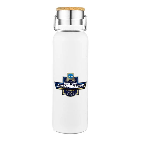 20 oz Wood Lid Stainless Steel Water Bottle... from ASI 31517 Admart Products