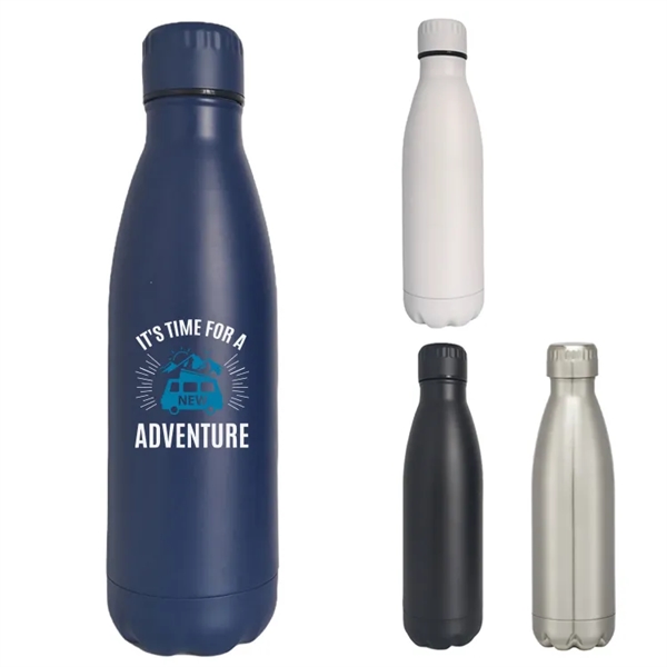 Humbolt 17oz. Stainless Steel Bottle: Matt coating, spill-resistant lid, keeps drinks... from ASI 67557 LimeLight Ent