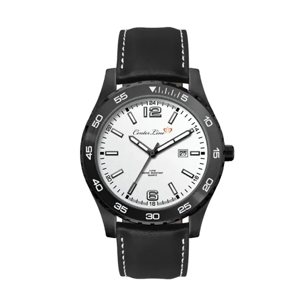 42MM, BLACK METAL CASE, 3-HAND MVT, DTE... from ASI 67866 Logomark/Valumark