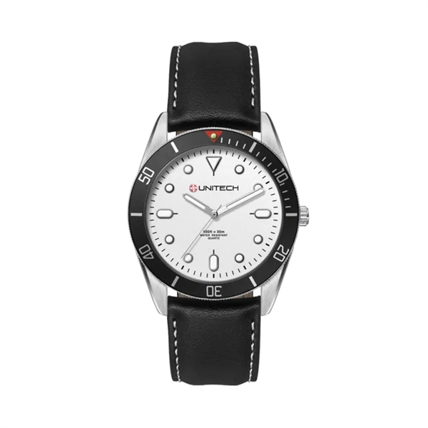 34MM, SILVER METAL CASE, BK BEZEL, 3-HAND MVT... from ASI 67866 Logomark/Valumark