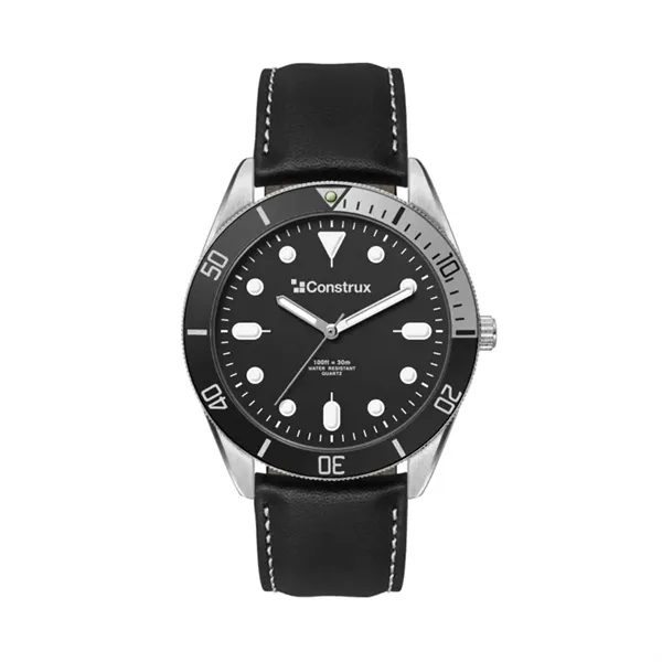 42MM, SILVER METAL CASE, BK BEZEL, 3-HAND MVT... from ASI 67866 Logomark/Valumark