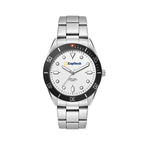42MM, SILVER METAL CASE, BK BEZEL, 3-HAND MVT... from ASI 67866 Logomark/Valumark