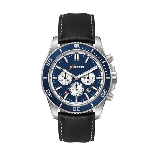 42.5MM, SS, SILVER CASE, BL BEZEL, CHRONO MVT, DTE... from ASI 67866 Logomark/Valumark
