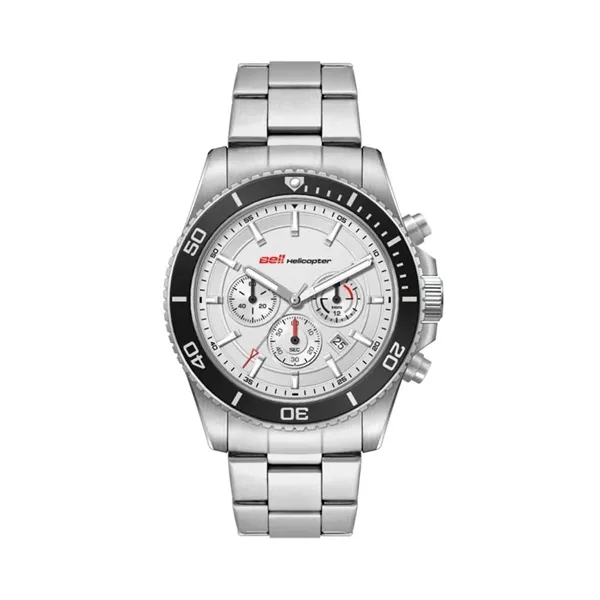 42.5MM, SS, SILVER CASE, BK BEZEL, CHRONO MVT, DTE... from ASI 67866 Logomark/Valumark