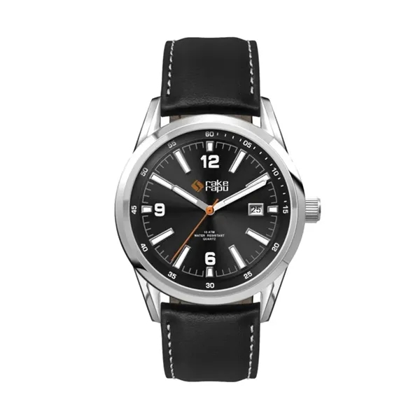 42MM, SS, SILVER CASE, 3-HAND MVT, DTE... from ASI 67866 Logomark/Valumark