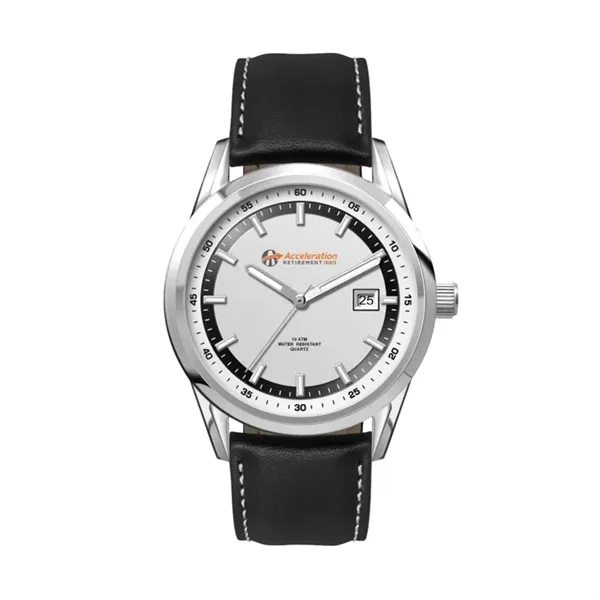 42MM, SS, SILVER CASE, 3-HAND MVT, DTE... from ASI 67866 Logomark/Valumark