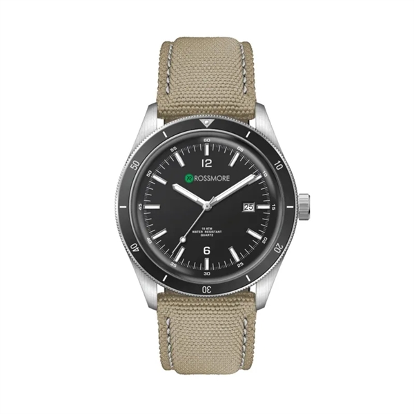 41MM, SS, SILVER CASE, BK BEZEL, 3-HAND MVT, DTE... from ASI 67866 Logomark/Valumark