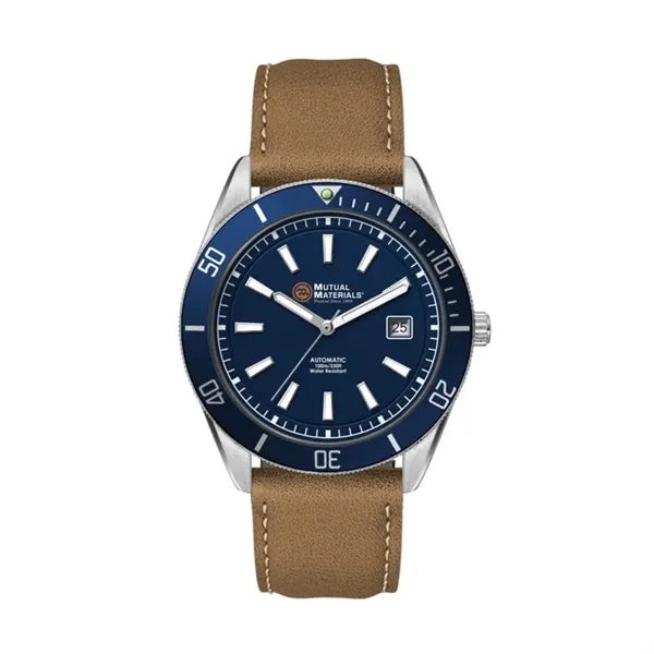 42MM, SS, SILVER CASE, BL BEZEL, "AUTOMATIC" MVT, DTE... from ASI 67866 Logomark/Valumark