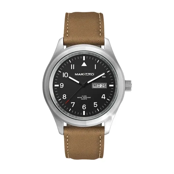 44.2MM, SS, SILVER CASE, 3-HAND MVT, DAY-DTE... from ASI 67866 Logomark/Valumark