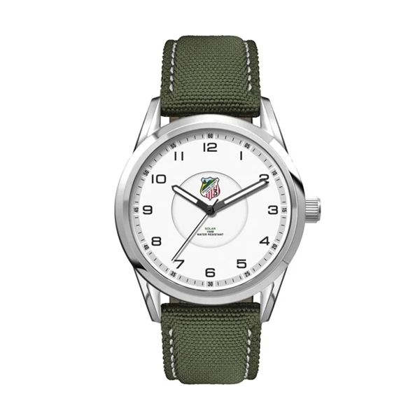 42MM, SS, SILVER CASE, 3-HAND "SOLAR" MVT... from ASI 67866 Logomark/Valumark