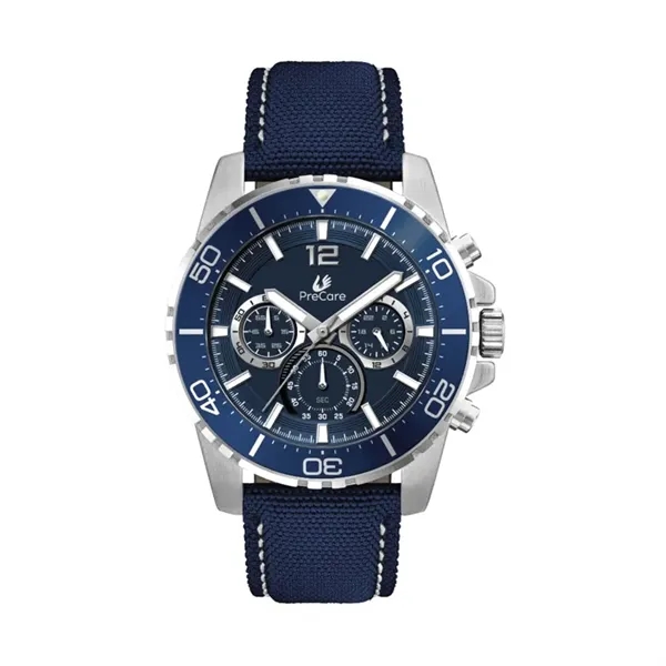 44MM, SILVER METAL CASE, BL BEZEL, CHRONO MVT... from ASI 67866 Logomark/Valumark