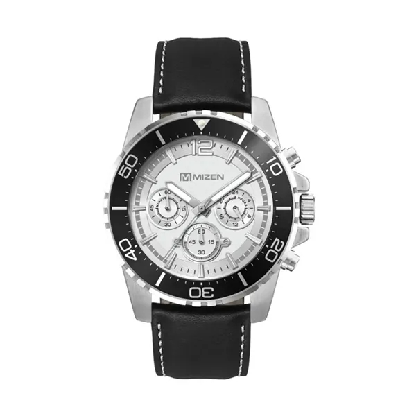 44MM, SILVER METAL CASE, BK BEZEL, CHRONO MVT... from ASI 67866 Logomark/Valumark