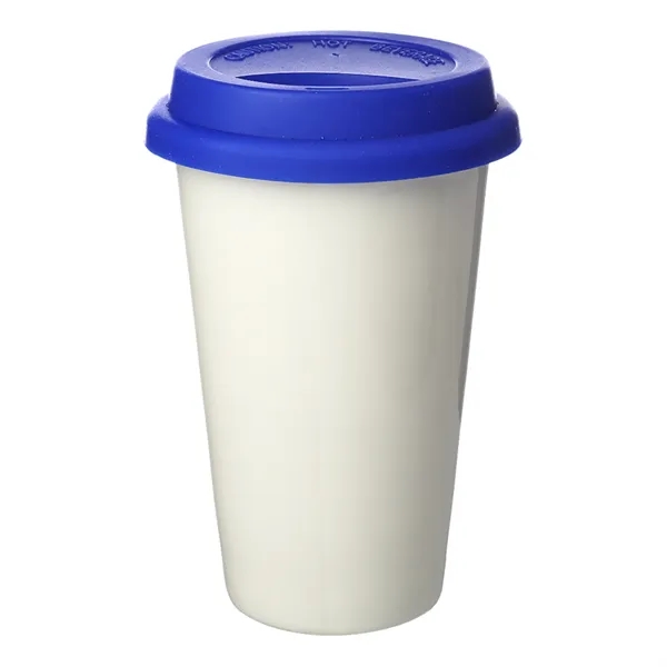 Double wall insulated ceramic tumbler with lid, 11 oz. capacity. capacity... from ASI 37218 Athena Promo (tm)