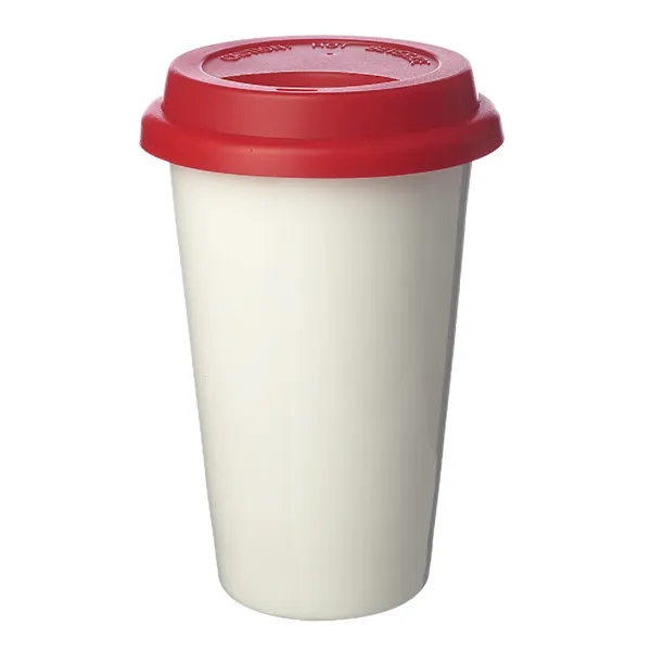 Double wall insulated ceramic tumbler with lid, 11 oz. capacity. capacity... from ASI 37218 Athena Promo (tm)