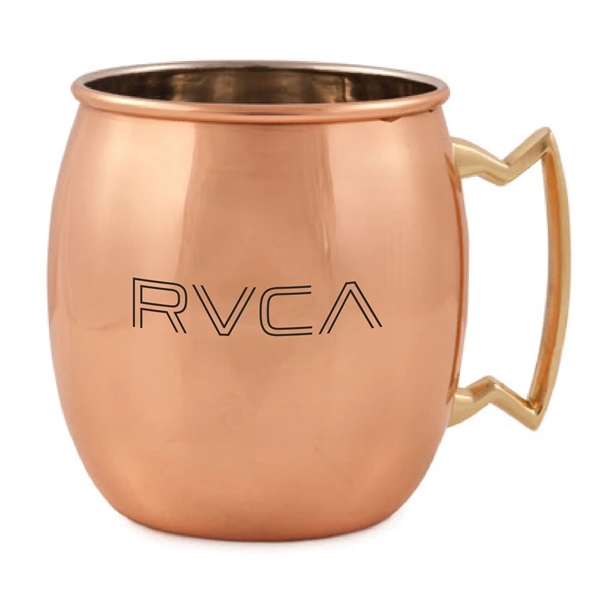 16 ounce copper coated stainless steel Moscow Mule mug with C-shaped... from ASI 39820 Opusline (Benmex) / Opus Line