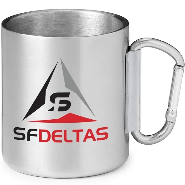 10 ounce double wall  stainless steel camping mug with foldable... from ASI 39820 Opusline (Benmex) / Opus Line