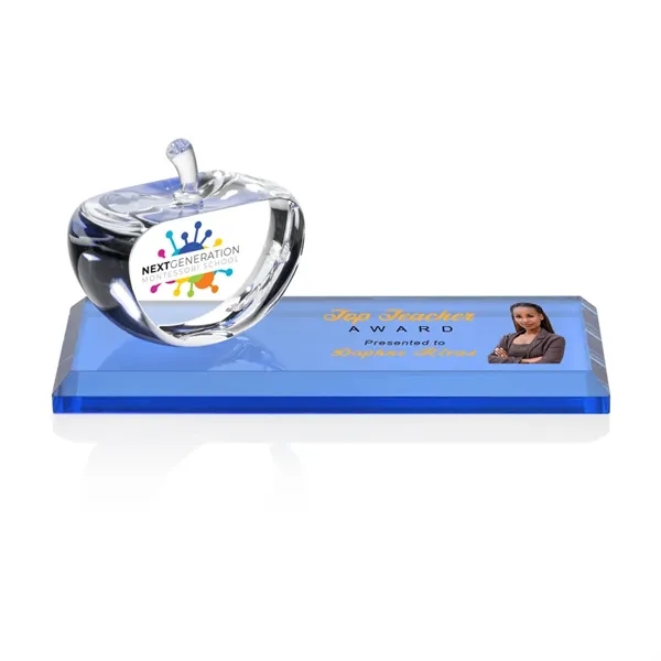 Clear cut faced Argyle apple mounted on colored crystal base or... from ASI 84592 St Regis Group / St Regis