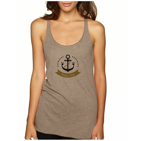 Next Level racerback tank top made of 50/25/25 polyester/ring-spun combed cotton/rayon... from ASI 39552 BEL Promo
