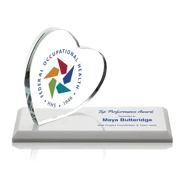 The Northam Heart VividPrint Award features a sparkling 4" Starfire Crystal... from ASI 84592 St Regis Group / St Regis
