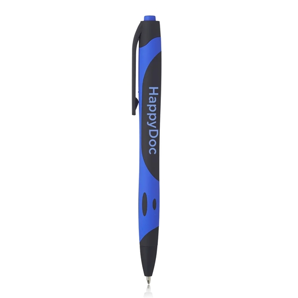 Rubber coated plastic ballpoint pen with accent color and clip.... from ASI 39552 BEL Promo