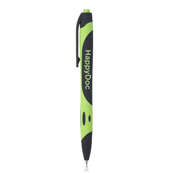 Rubber coated plastic ballpoint pen with accent color and clip.... from ASI 39552 BEL Promo