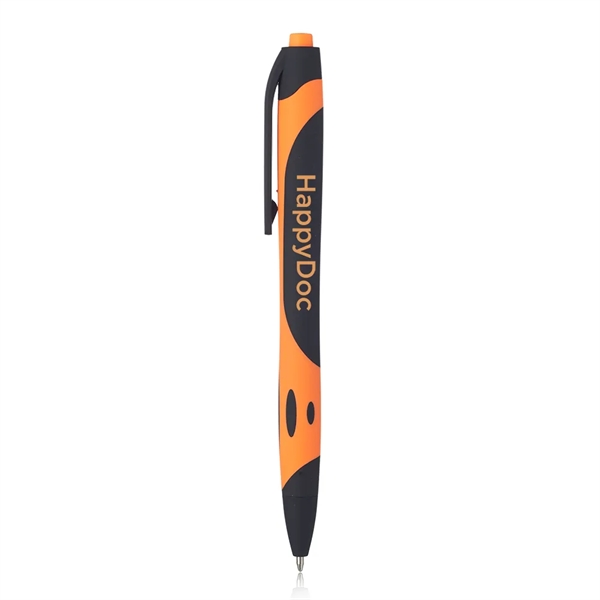 Rubber coated plastic ballpoint pen with accent color and clip.... from ASI 39552 BEL Promo
