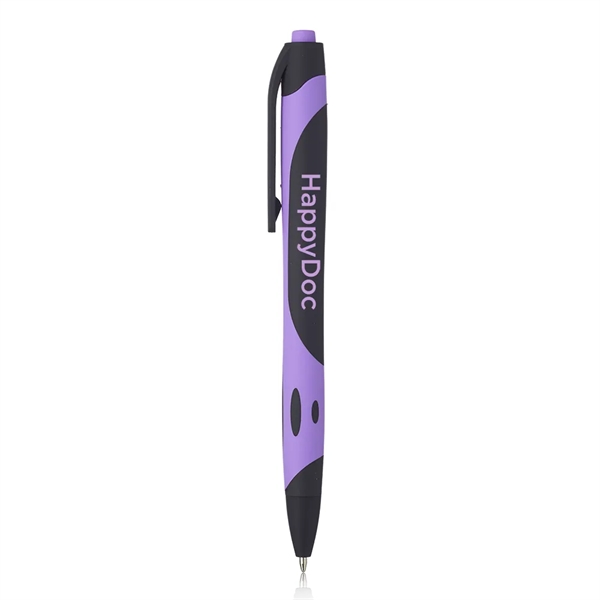 Rubber coated plastic ballpoint pen with accent color and clip.... from ASI 39552 BEL Promo