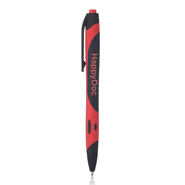 Rubber coated plastic ballpoint pen with accent color and clip.... from ASI 39552 BEL Promo