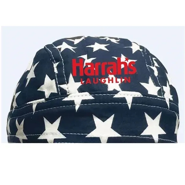American flag designed skullcap-style bandanna made of cotton.... from ASI 44020 Bandanna Promotions By CARO-LINE / Bandanna Promotions