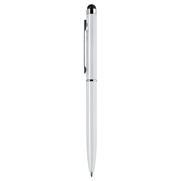 Aluminum ballpoint pen in glisten black or pearl white with a... from ASI 68190 Lungsal / Lungsal