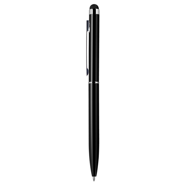 Aluminum ballpoint pen in glisten black or pearl white with a... from ASI 68190 Lungsal / Lungsal