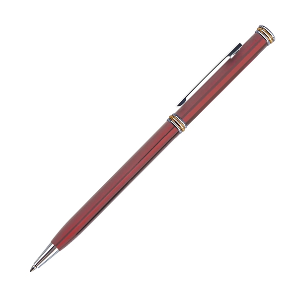 Aluminum twist-action ballpoint pen with a metallic color barrel and chrome... from ASI 68190 Lungsal / Lungsal