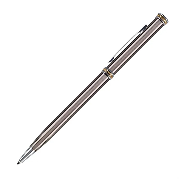 Aluminum twist-action ballpoint pen with a metallic color barrel and chrome... from ASI 68190 Lungsal / Lungsal