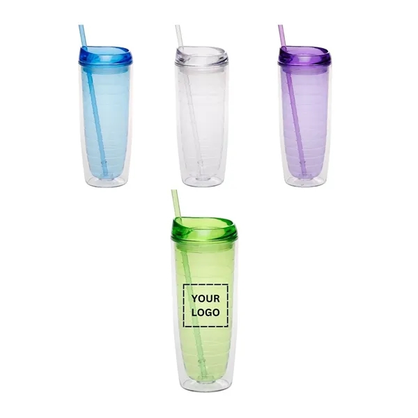 Tall colorful double wall tumblers, 20 oz. plus 1 color silkscreen... from ASI 37218 Athena Promo (tm)