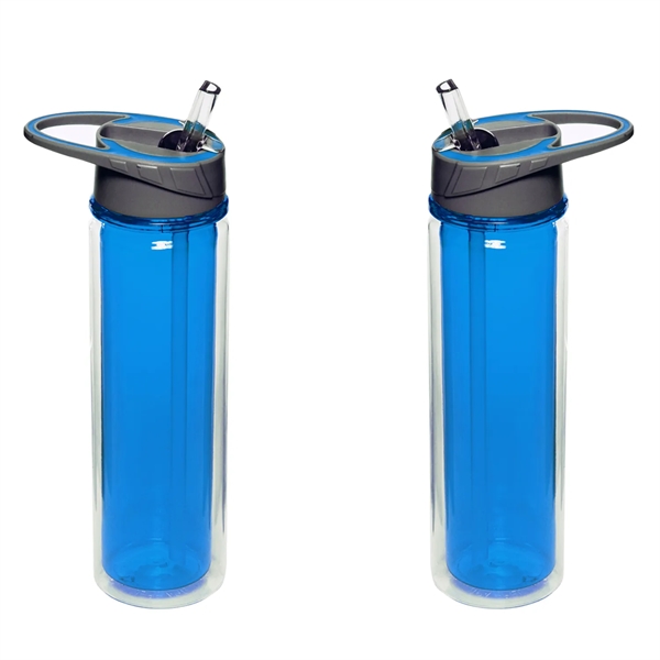 Double wall sports bottle with straw, 19 oz. plus 1 color... from ASI 37218 Athena Promo (tm)