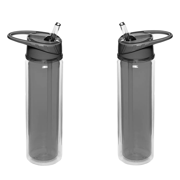 Double wall sports bottle with straw, 19 oz. plus 1 color... from ASI 37218 Athena Promo (tm)