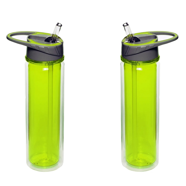 Double wall sports bottle with straw, 19 oz. plus 1 color... from ASI 37218 Athena Promo (tm)