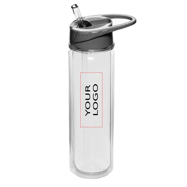 Double wall sports bottle with straw, 19 oz. plus 1 color... from ASI 37218 Athena Promo (tm)