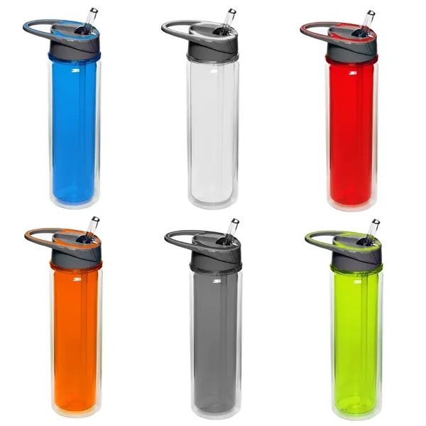 Double wall sports bottle with straw, 19 oz. plus 1 color... from ASI 37218 Athena Promo (tm)
