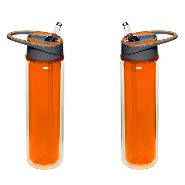 Double wall sports bottle with straw, 19 oz. plus 1 color... from ASI 37218 Athena Promo (tm)