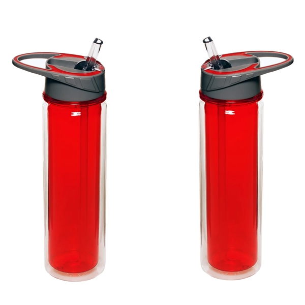 Double wall sports bottle with straw, 19 oz. plus 1 color... from ASI 37218 Athena Promo (tm)