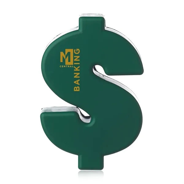 Money sign shaped stress ball made of PU material.... from ASI 39552 BEL Promo