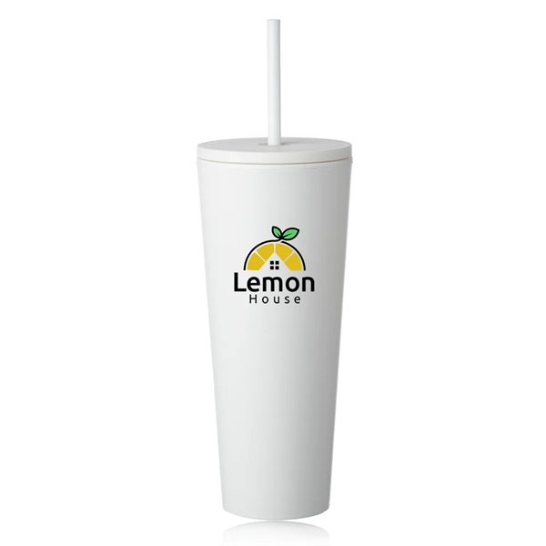 24 oz. capacity double plastic wall tumbler with screw on lid... from ASI 39552 BEL Promo