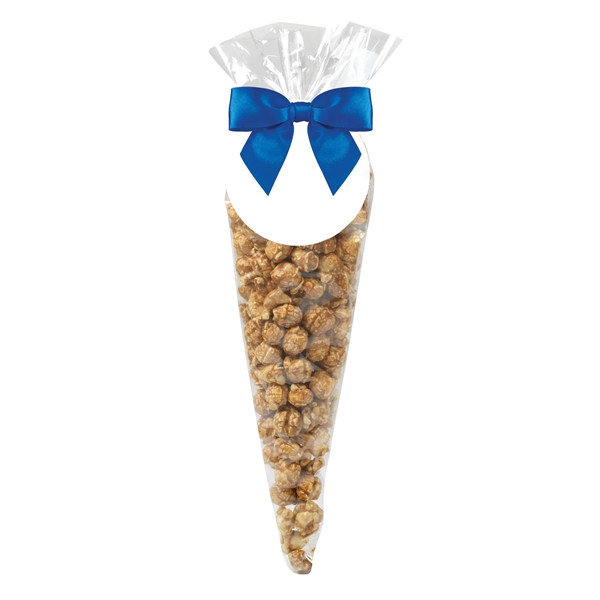 Baseball Cone Bags filled with Caramel Popcorn... from ASI 71685 Midnite Snax®