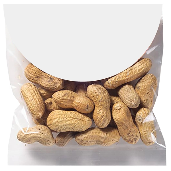 Large Baseball themed header bag filled with 2 oz.. of peanuts... from ASI 71685 Midnite Snax®