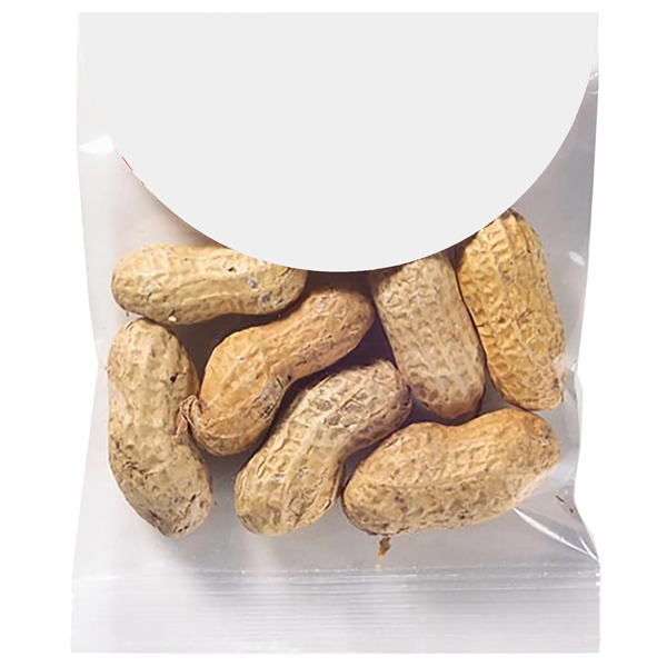 Small Baseball themed header bag filled with .6 oz. of peanuts... from ASI 71685 Midnite Snax®