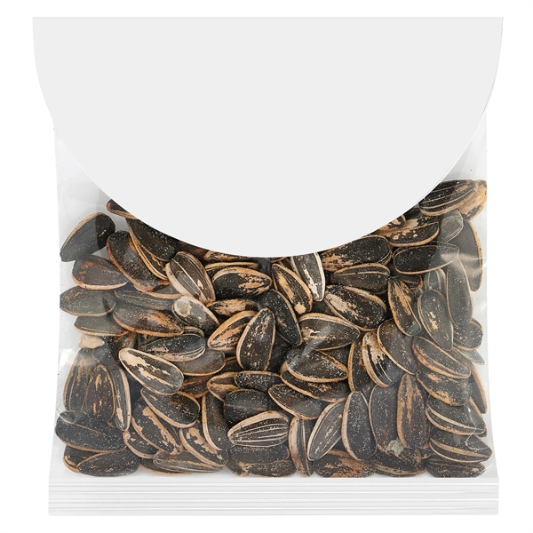 Baseball themed header bag filled with 1.4 oz. of Sunflower Seeds... from ASI 71685 Midnite Snax®