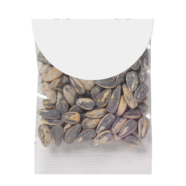 Baseball themed header bag filled with 1.65 oz. of sunflower seeds... from ASI 71685 Midnite Snax®