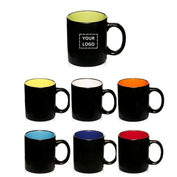 Two-tone matte coffee mug, 11 oz. plus 1 color silkscreen imprint... from ASI 37218 Athena Promo (tm)