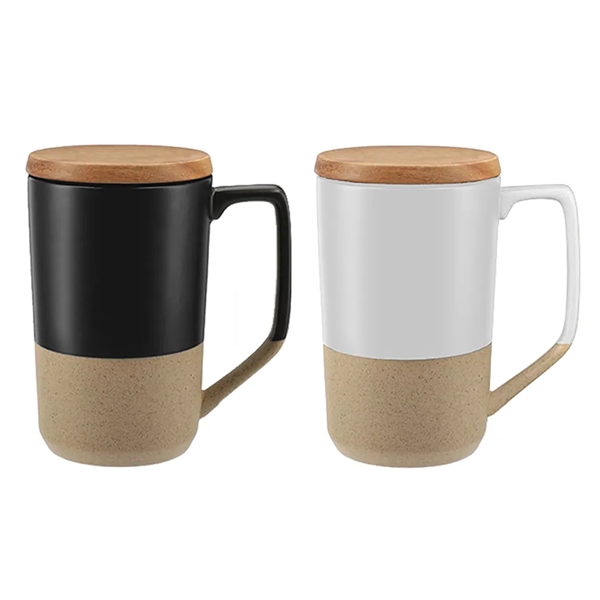 Wood Lid Horizon 15 oz. Ceramic Mug... from ASI 31517 Admart Products